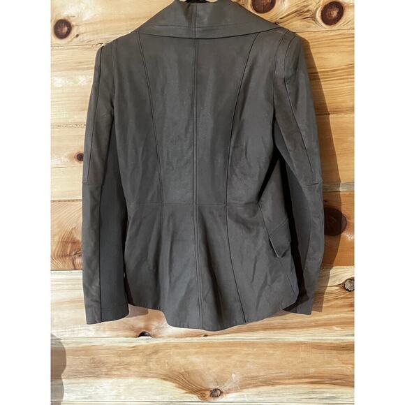 Dawn Levy Leather Grey Zip up jacket. Womens Medium. High-Low. Soft! - Picture 3 of 11